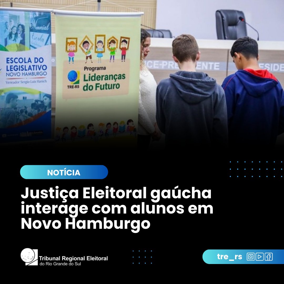 Justiça Eleitoral gaúcha interage com alunos em Novo Hamburgo
📲 Leia a matéria íntegra: encurtador.com.br/c9XKA