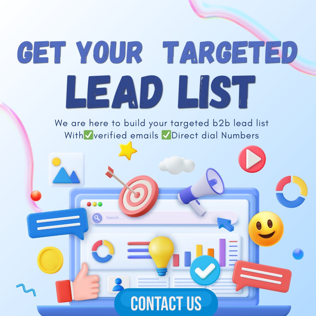 B2bleadbank's tweet photo. 🚀 Get Your Targeted B2B Lead List! 🚀

Connect with decision-makers using our lists with **verified emails** &amp; **direct dial numbers**. 

📩 info@b2bleadbank.com 
🌐 https://t.co/DHmqxmCTmj

#B2BLeads #LeadGeneration #SalesLeads #BusinessGrowth https://t.co/KKITOYdw8y