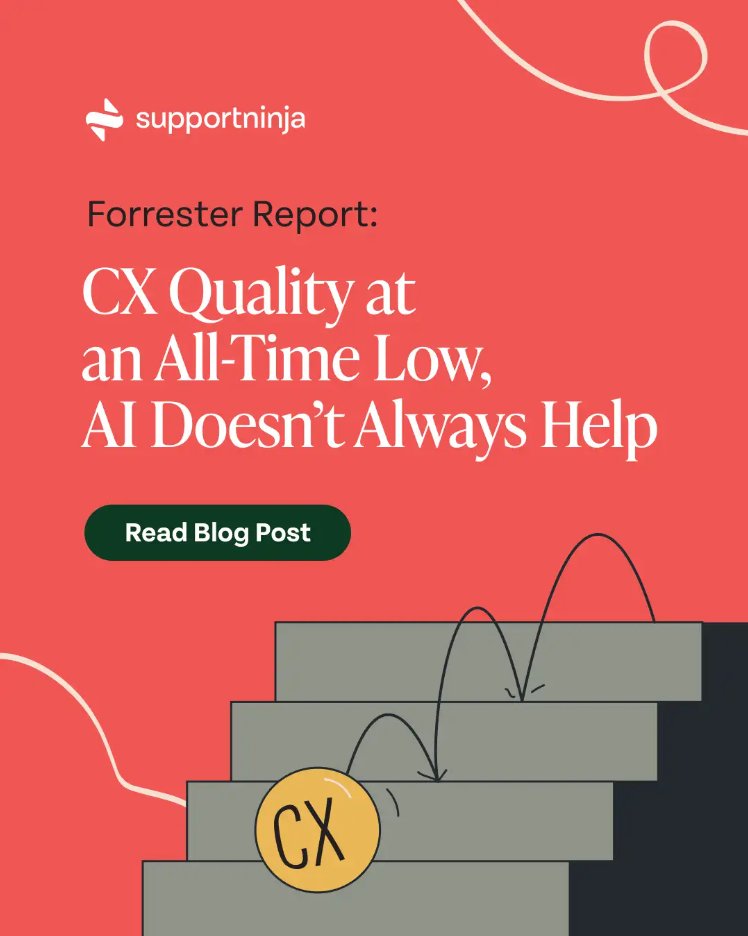 supportninja's tweet image. In their #CXIndex report, Forrester found that #CustomerExperience quality has declined for the third consecutive year. 📉Why the downward trend? Learn more: hubs.li/Q02NdSn90