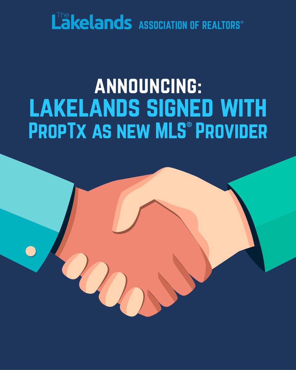 Bonnie Looby, President of the Lakelands Association of REALTORS®, is pleased to announce that negotiations are complete and the contract with PropTx as our MLS® provider has been signed. Details on the transition, including the date, will be forthcoming.