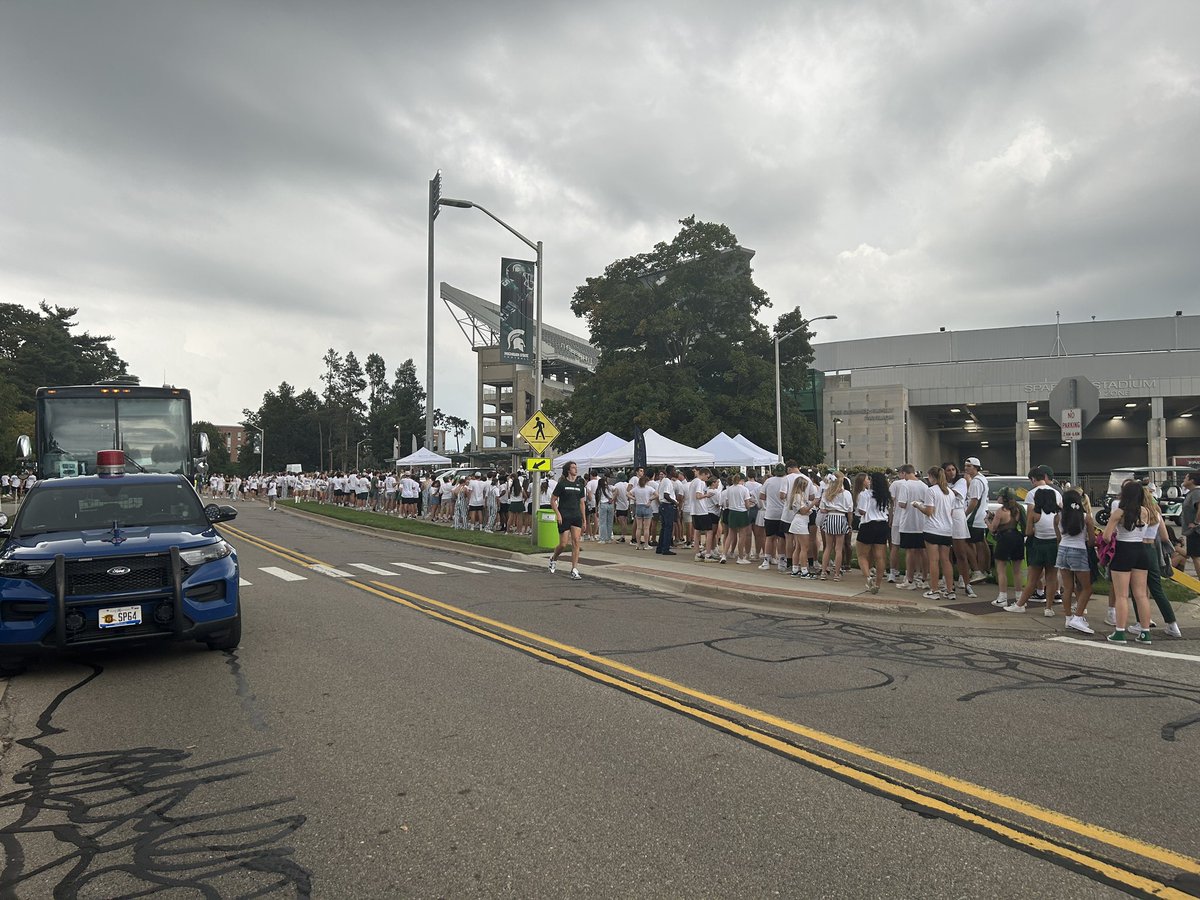 The line for the student section has wrapped all the way to the north side of the stadium. Gate opening has been delayed due to weather in the area. <a href="/FOX47News/">FOX 47 News</a>