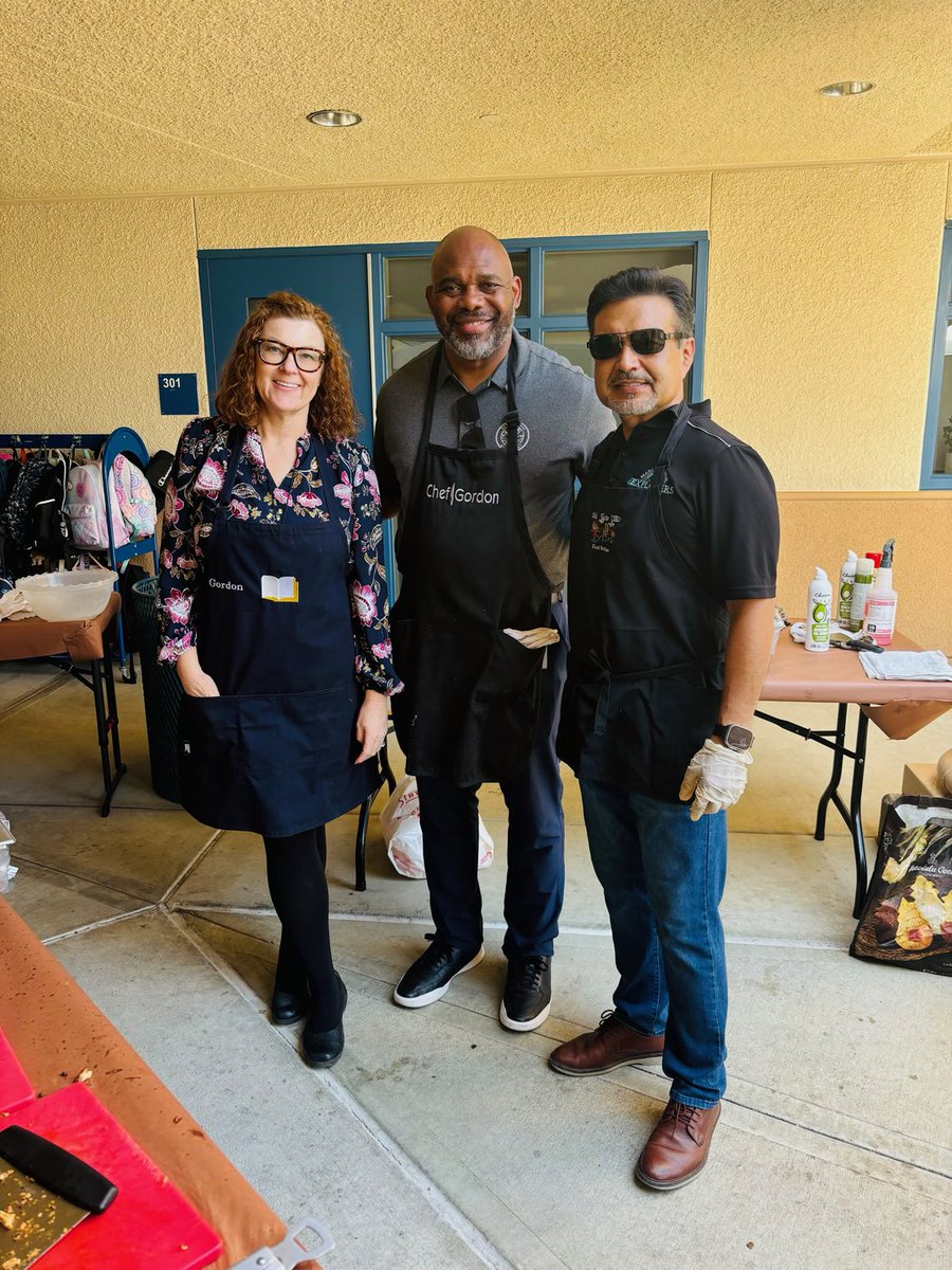 Dr. Amerson culinary skills were put to the test today at MLRES!    Needless to say that our staff was quite impressed with his Carne Asada and Chicken grilling skills. Thank you board President Kirkland and Assistant Superintendent Owen for joining us and sharing a meal!