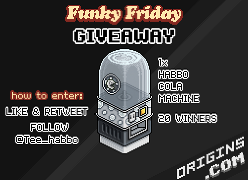 🍹🕸️ Funky Friday Giveaway! 🕸️🍹

20 Winners! All winners will be announced Monday.

Rules:  
1️⃣ Follow:<a href="/Tee_habbo/">Tee</a>
2⃣Like &amp; RT - by September 2nd 

GL All ❤️