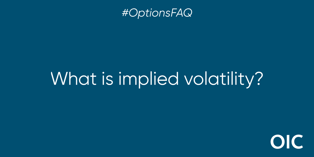 Options_Edu's tweet photo. Implied volatility is a metric used to forecast the likely fluctuation in a security’s price, calculated from the market price of its options. Higher implied volatility suggests greater expected price movement and vice versa. https://t.co/m7yL6SwaAL #FAQFriday #OptionsFAQ https://t.co/JEize0EhLD