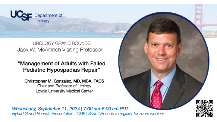 UCSFUrology (@ucsfurology) on Twitter photo Join us for our next Grand Rounds with our Jack W. McAninch Visiting Professor, Dr. Christopher Gonzalez!
<a href="/LoyolaUrology/">Loyola Urology</a>
🗓️ Wednesday, September 11, 2024
⏰ 7 AM-8 AM PDT
💻 Zoom registration: tinyurl.com/UrologyGrandRo… Join us for our next Grand Rounds with our Jack W. McAninch Visiting Professor, Dr. Christopher Gonzalez!
<a href="/LoyolaUrology/">Loyola Urology</a>
🗓️ Wednesday, September 11, 2024
⏰ 7 AM-8 AM PDT
💻 Zoom registration: tinyurl.com/UrologyGrandRo…