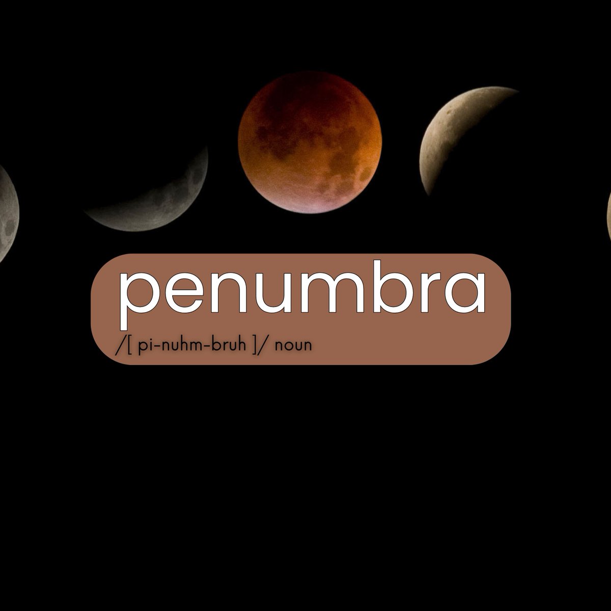 Dictionary_Bee's tweet image. Penumbra - the partial or imperfect shadow outside the complete shadow of an opaque body. 
Learn more about the word and other daily learning: bit.ly/469FVhx

#worddefinition #learningwords #dictionarybee