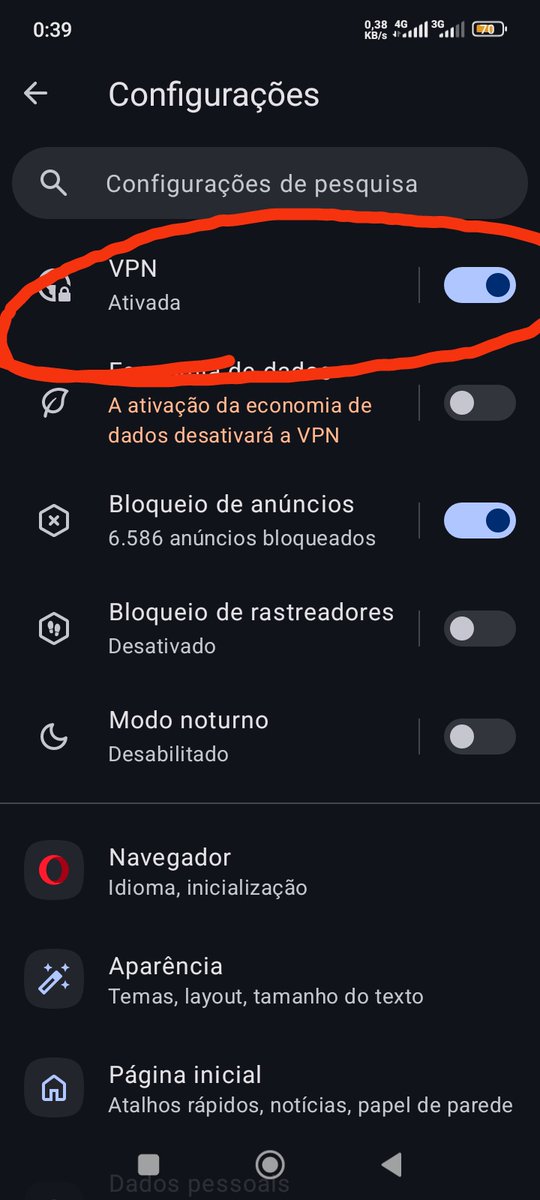 Baixem o opera e ativem o VPN