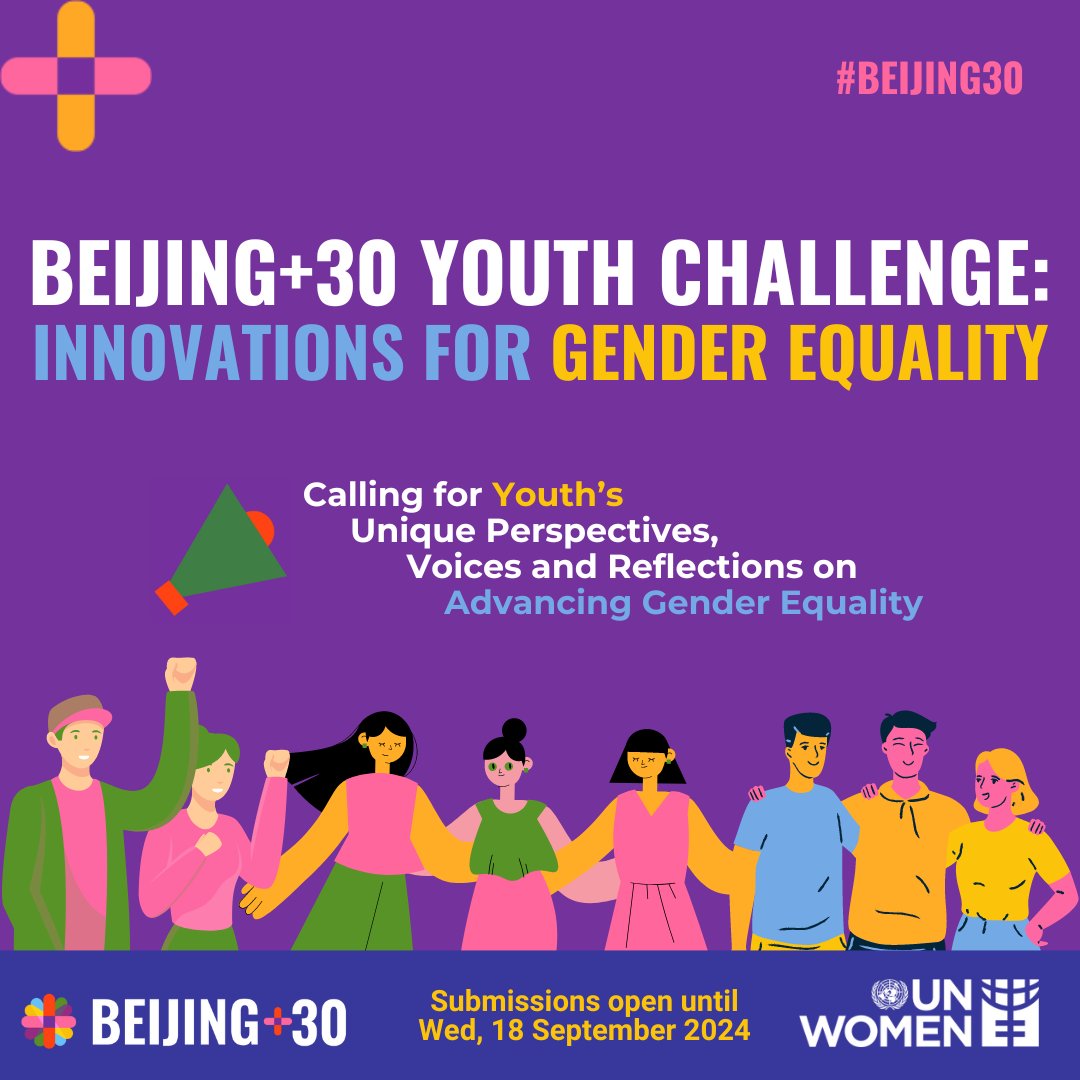 🌟 Calling all changemakers aged 18-30 in Asia and the Pacific!  
 
Join the #Beijing30 Youth Challenge: Innovations for #GenderEquality!  
 
🌏💡Submit your innovative ideas by 18 Sept 2024 and stand a chance to present at the Forum in Seoul.

More info: unwo.men/4lht50TaoUg