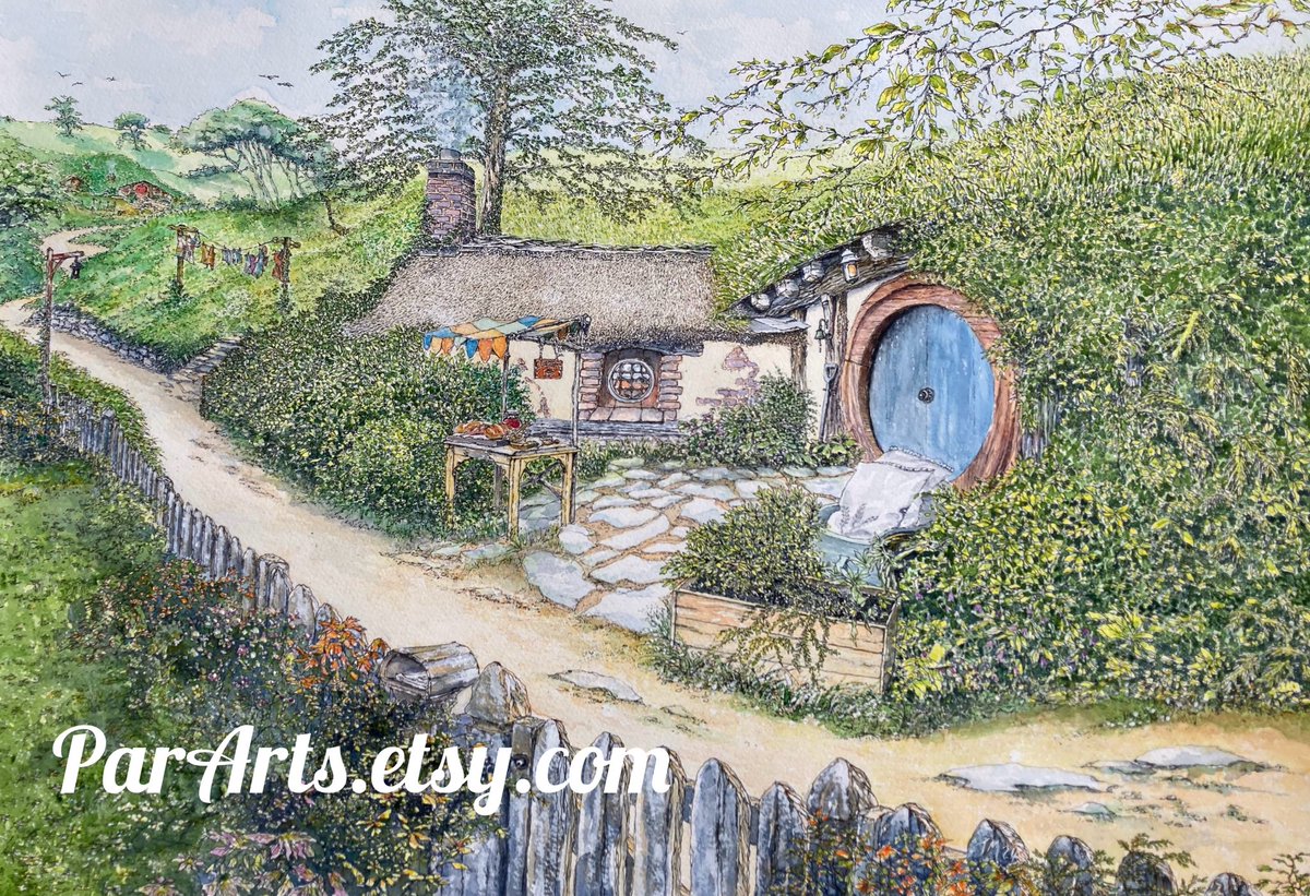 A new hobbit hole is ready to explore, come take a walk around the tranquil shire 🍃

Available in my shop today ☺️🖼️👇. 

pararts.etsy.com/listing/178673…

#hobbithouse #hobbithole #shire #lordoftherings #hobbit #hobbitart #middleearth #hobbiton #etsyartist #cosyart