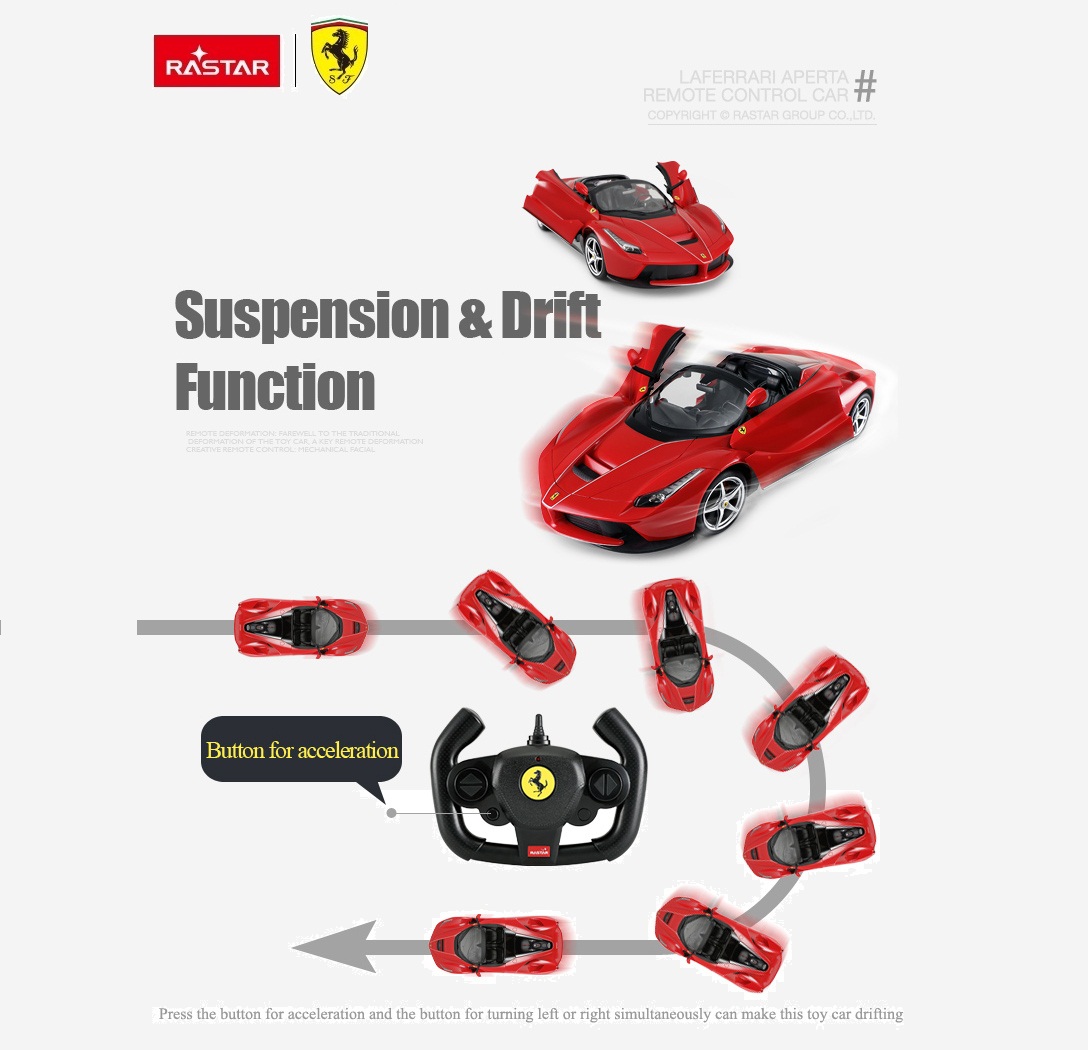 🌟RASTAR RC CAR🌟-Ferrari LaFerrari Aperta with Drift Function
Feel the thrill of speed and fulfill your racing dreams! #ferrarilaferrari #driftcar #rccar