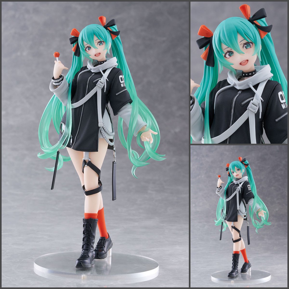 GoodSmile_US's tweet photo. Rock out with this Hatsune Miku (PUNK Ver.) figure by Taito! This figure captures Miku in her striking black punk attire as she strikes a signature pose with a lollipop. Preorder today at GOODSMILE ONLINE SHOP US!

Shop: https://t.co/sjE1boBkqV

#HatsuneMiku #Goodsmile https://t.co/axASGiFIfx