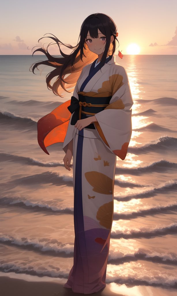 Hoshizuki561's tweet photo. お昼だーご飯食べて午後も頑張るぞー！

#animeart
#illustration
#digitalart
#artwork
#sunset
#beachvibes
#animegirl
#kimono
#butterflymotif
#demon_slayer
#beautifulart
#aesthetic
#serene
#artcommunity
#日本の美 https://t.co/be9BqXW8DB