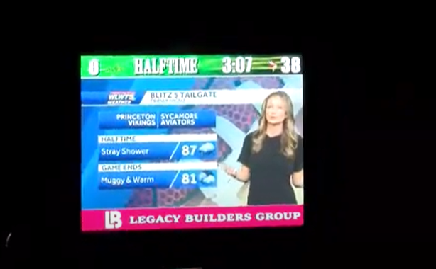 AllisonWeather's tweet photo. Catch the @WLWT forecast at a football game near you! So excited to do the game day forecasts at Sycamore &amp; Mason this year! Shoutout to @MikeDardisWLWT for setting this up 😎 https://t.co/GfFjjhoY5S