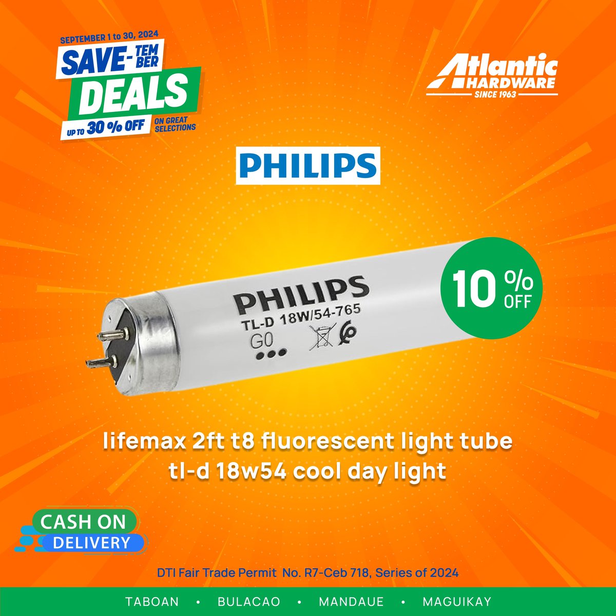 Mga Ka-Atlantic! 
Now that September is here, #AtlanticHardware introduces you to our SAVE-tember Deals! 😱😱 
With up to 30% off on great selections.🤩😍

Promo runs from September 1-30, 2024.
What are you waiting for? Visit Us Now!💙