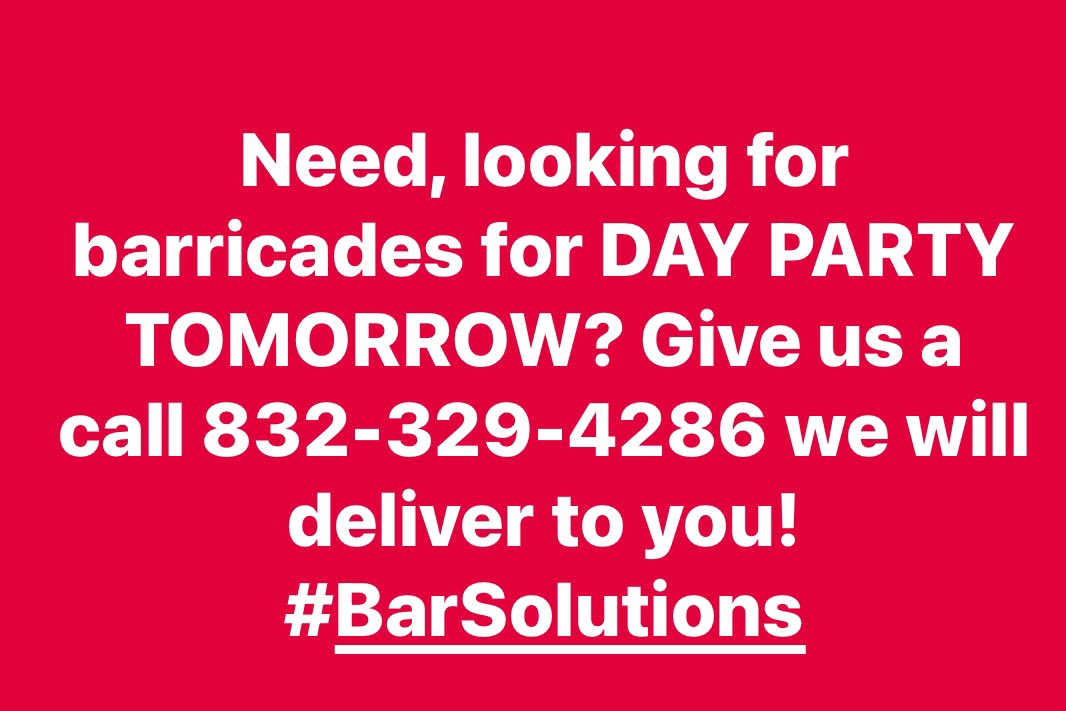 BarSolution's tweet image. #EventRentals #PartyEssentials #EventSetup #HoustonEventRentals #EventPlanning #PartyPlanning #EventFurniture #RentalsHouston #StageRental #EventServices #PartyRentalsHTX #EventSupplies #HoustonEvents #EventEquipment #EventReady #BarRentals #BarServices #HTX #BarricadeRentals