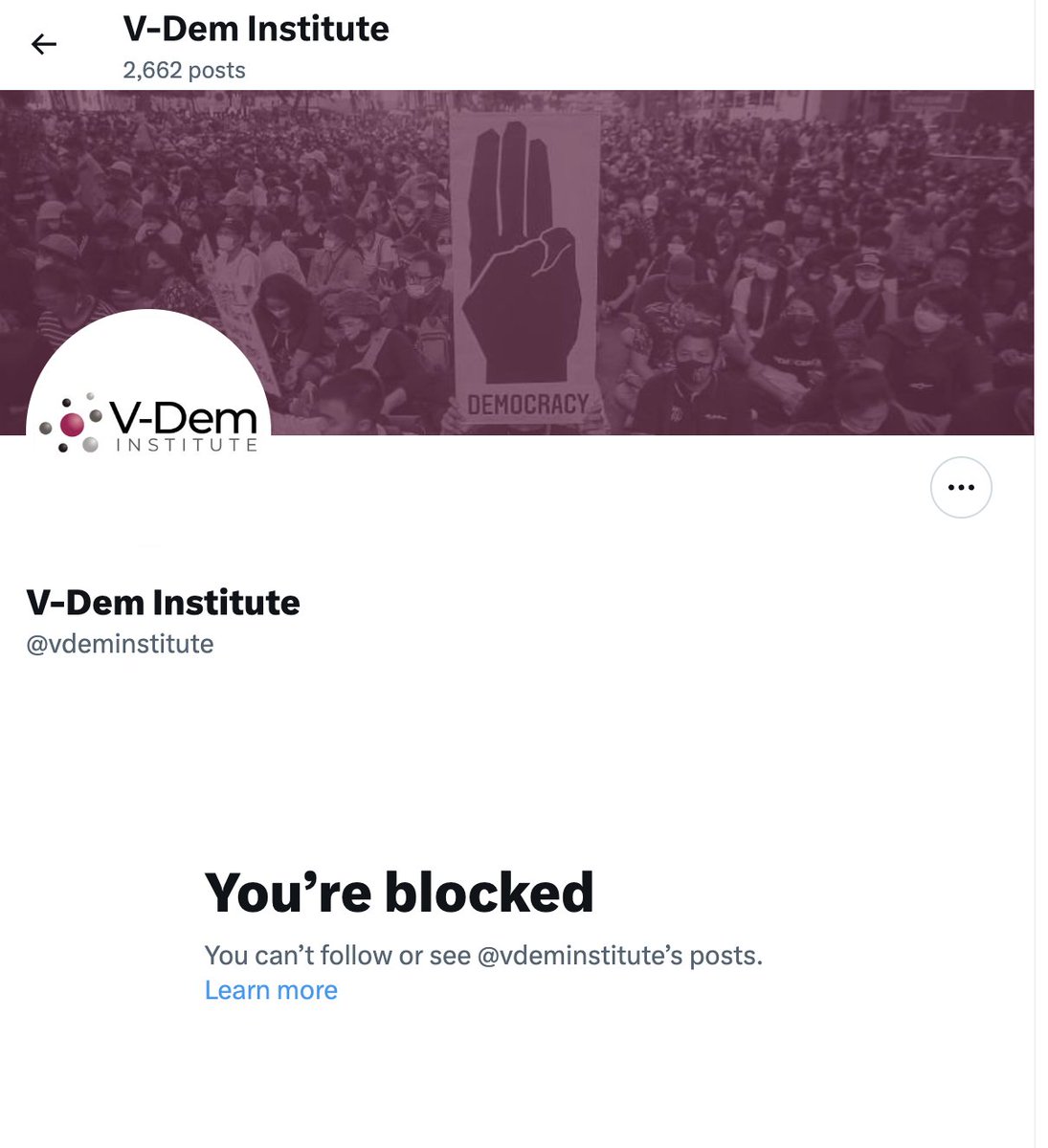 Sanjeev Sanyal (@sanjeevsanyal) on Twitter photo So, <a href="/vdeminstitute/">Varieties of Democracy Institute</a> has now blocked me!!
So much for freedom and dialogue. This after I asked them a very common sense question about their home country. So, <a href="/vdeminstitute/">Varieties of Democracy Institute</a> has now blocked me!!
So much for freedom and dialogue. This after I asked them a very common sense question about their home country.