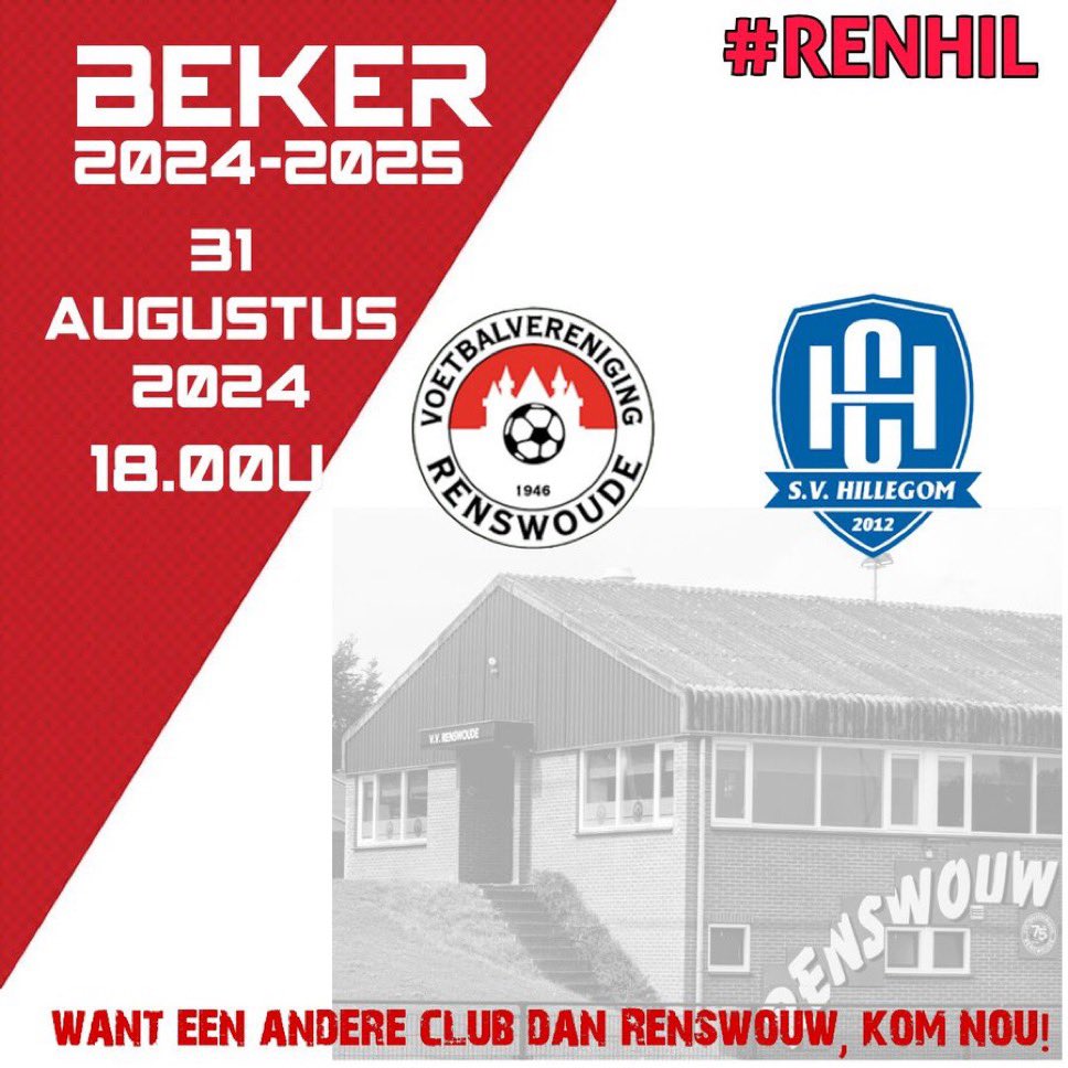 De #voorbode van de competitie (de beker) dient zich vanavond aan. De kersverse promovendus <a href="/VVRenswoude1/">VVRenswoude1</a> neemt het op tegen het gerenommeerde <a href="/SVHillegom1/">SV Hillegom selectie</a>   #zinin #twitterscheids #renhil <a href="/KNVBWest1/">KNVB West 1</a>