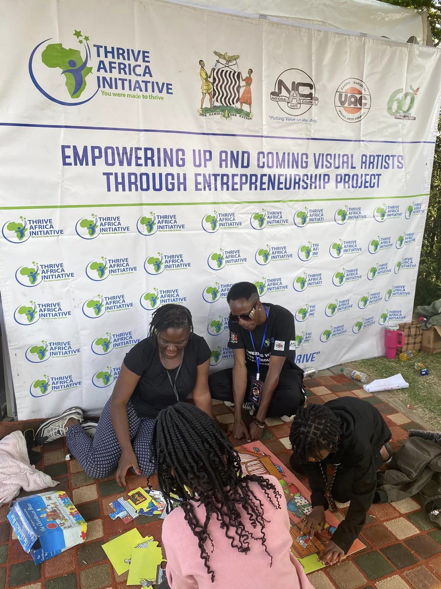 Day 3. National Arts Festival. "Thrive Africa Initiative is currently exhibiting at the 2024 National Arts Festival! Visit us at the Kaunda Square stand and engage with our work."
#NationalArtsFestival2024
#Zambia