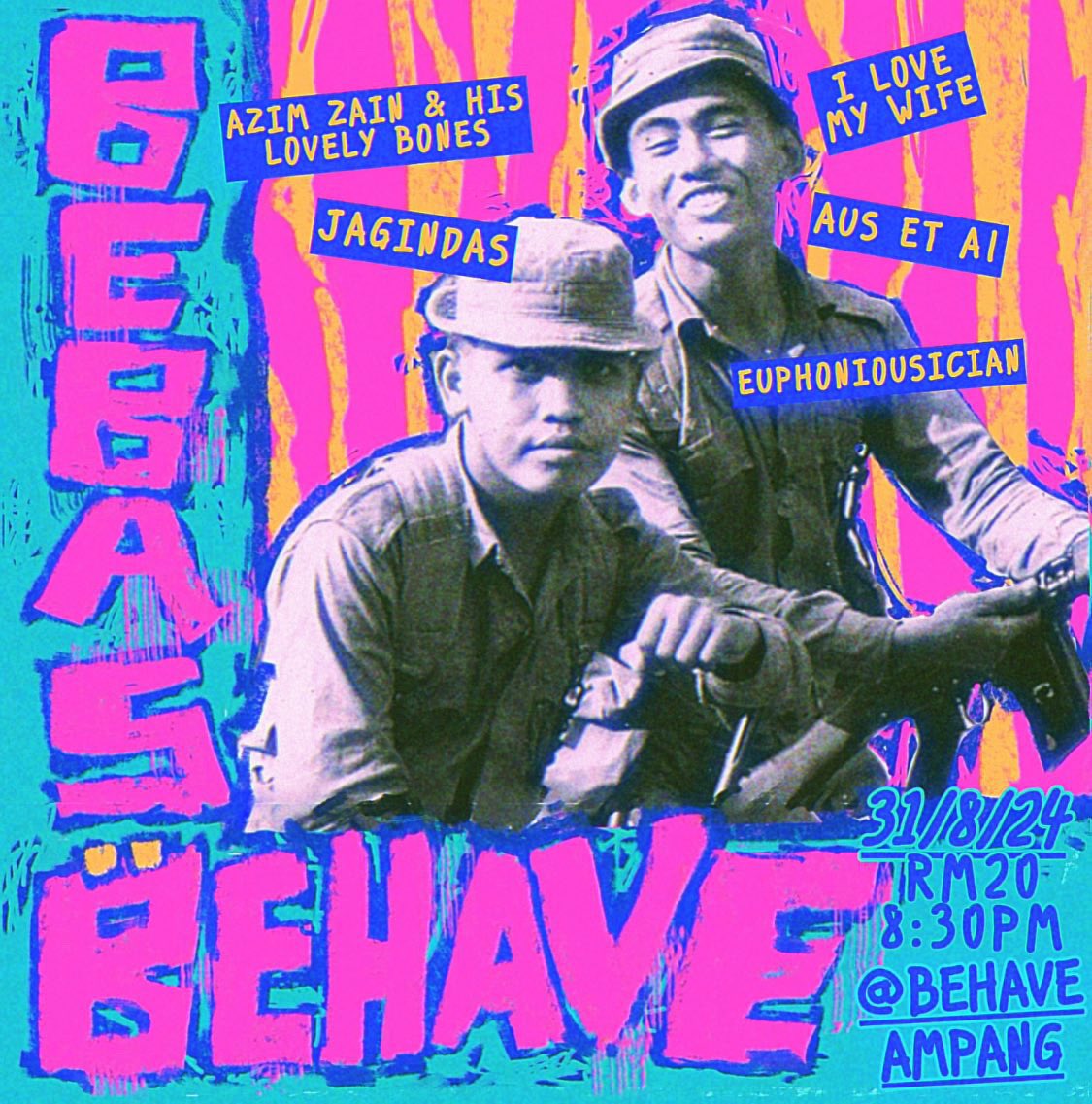 Malam ni kita import seorang bass player. So kalau nak dengar semua lagu kitorang dgn bass, malam ni jom ramai ramai!

Tikit 20riyal jaakk murah murah. 5 bands semua padu tak ingat. Jom!