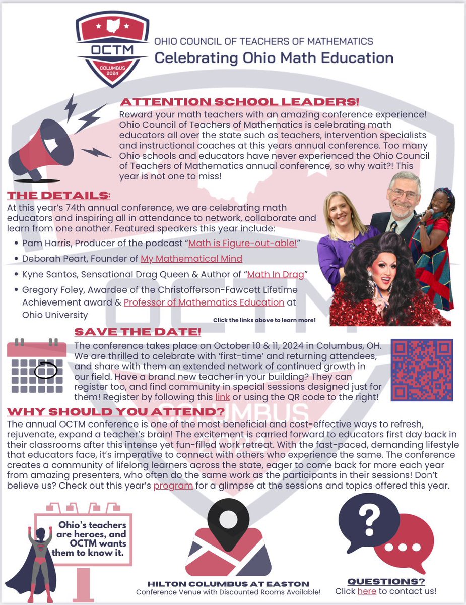 Mark your calendars for the OCTM Conference in Columbus, October 10-11!
#octmconnects