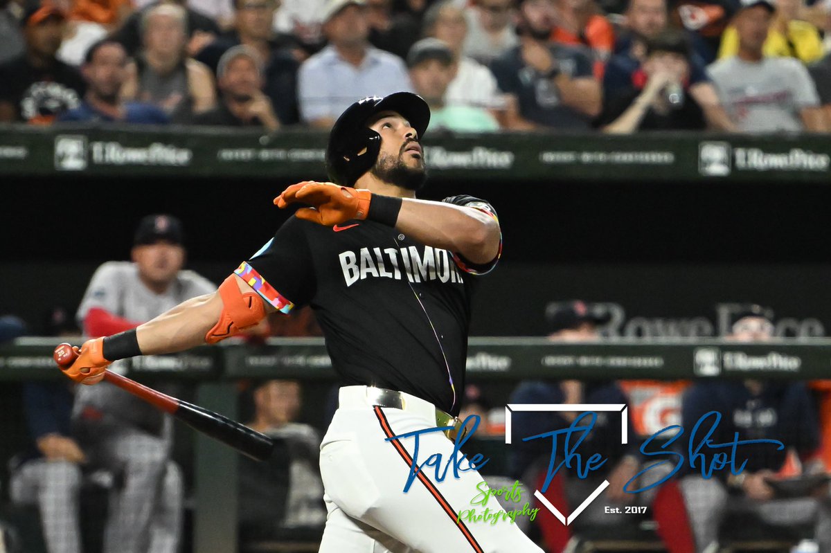 TakeShotSports's tweet photo. Orioles vs Red Sox 8-16-24. Game shot from stands through the netting. O’Hearn’s Cleats = 🔥 © Take The Shot Sports Photography, MLB. Feel free to tag people you know,but do not crop or alter in any other way. #taketheshotsports #opacy #MLB #baseball #tonytater #homerun #orioles https://t.co/UdXowhwU2v