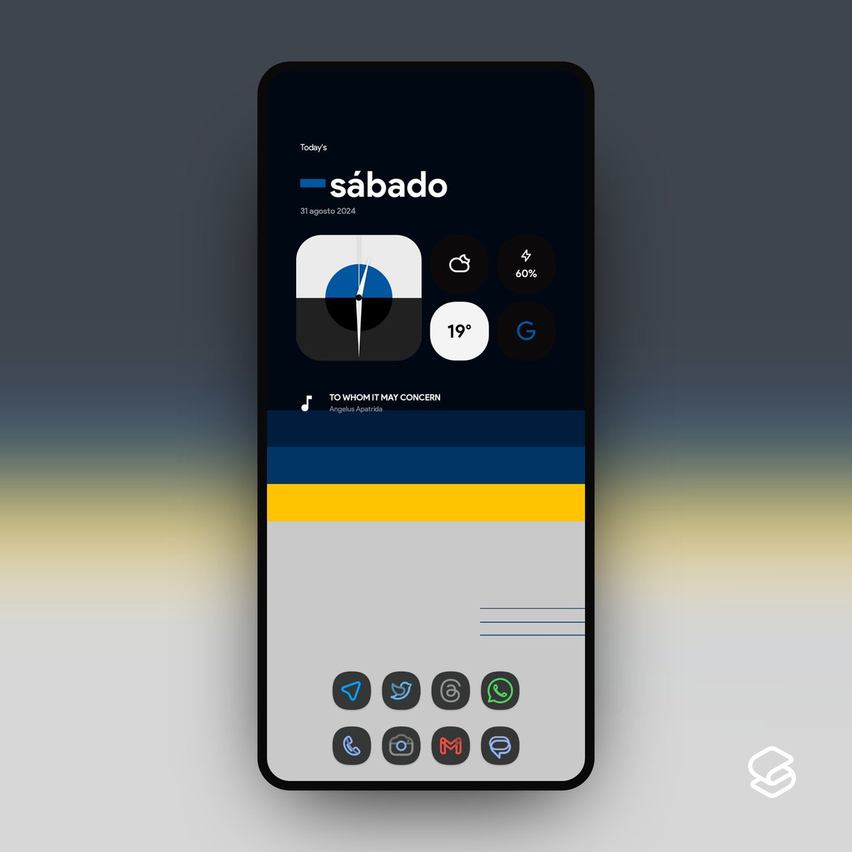 Just changing the wallpaper and I think I got a much better result!  My #SmartLauncher.
<a href="/pashapuma1/">PashaPuma Design Team</a> Pix Material Dark Icons
<a href="/RajjAryaa/">Raj Arya</a> Wallpaper &amp; Palette Widget