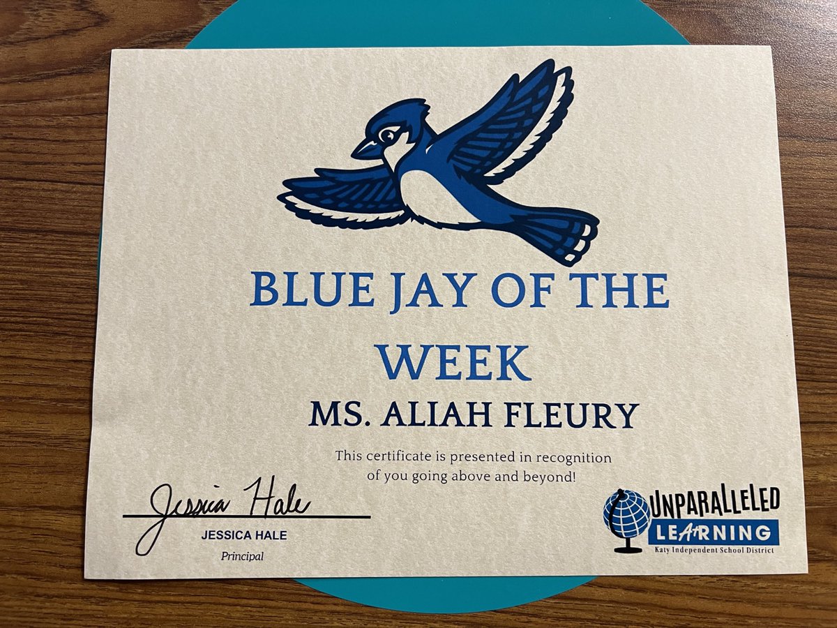 MissFleury_GE's tweet photo. Thrilled to be named Blue Jay of the Week at my school! It's such an honor to be recognized for my passion for teaching and dedication to helping my students succeed. This year is already shaping up to be amazing! 🐦🎉 

#BlueJayOfTheWeek #PassionForTeaching #TeacherLife https://t.co/p6tcMfQbkJ