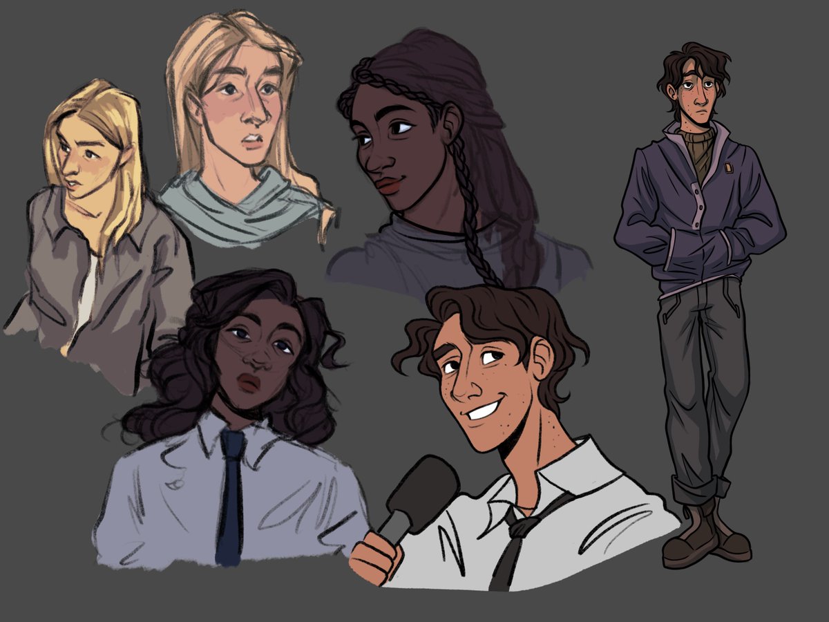 oc doodles!! one of them is obviously inspired by hunter schafer lol ok i’m weak #illustration #oc