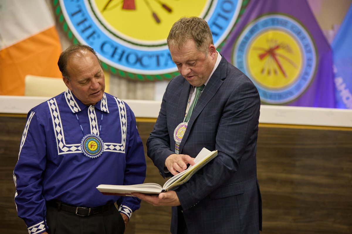 In 1847, the people of the Choctaw Nation sent money to Ireland for famine relief.

It was my honour to represent the Government in unveiling the Eternal Heart Sculpture at the Choctaw Capital in Tuskahoma, Oklahoma, symbolising the connection between our two peoples.

The