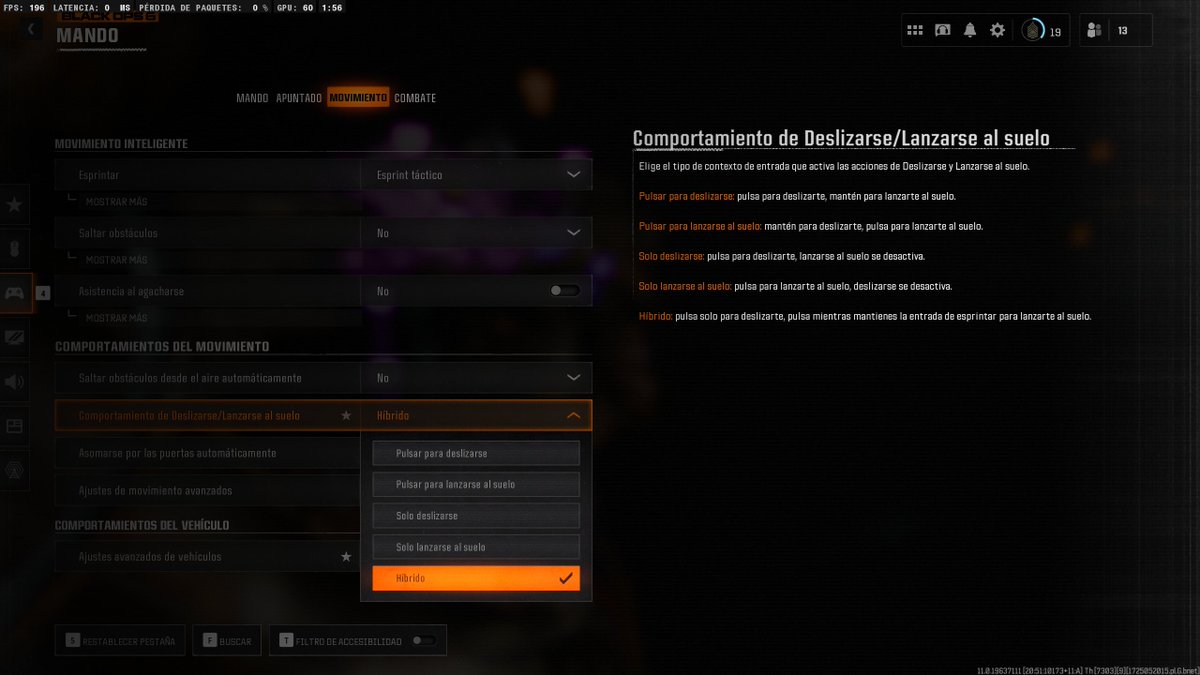 AleexBlaze's tweet photo. Otro consejo importante: Buscad esta opción en los ajustes de #BlackOps6, ya sea en mando o teclado y ratón (donde juguéis), y poned híbrido.

Es la mejor opción, ya que las dos primeras hacen que el deslizamiento y el tirarse al suelo tengan retraso. https://t.co/U4Qgjo25VJ