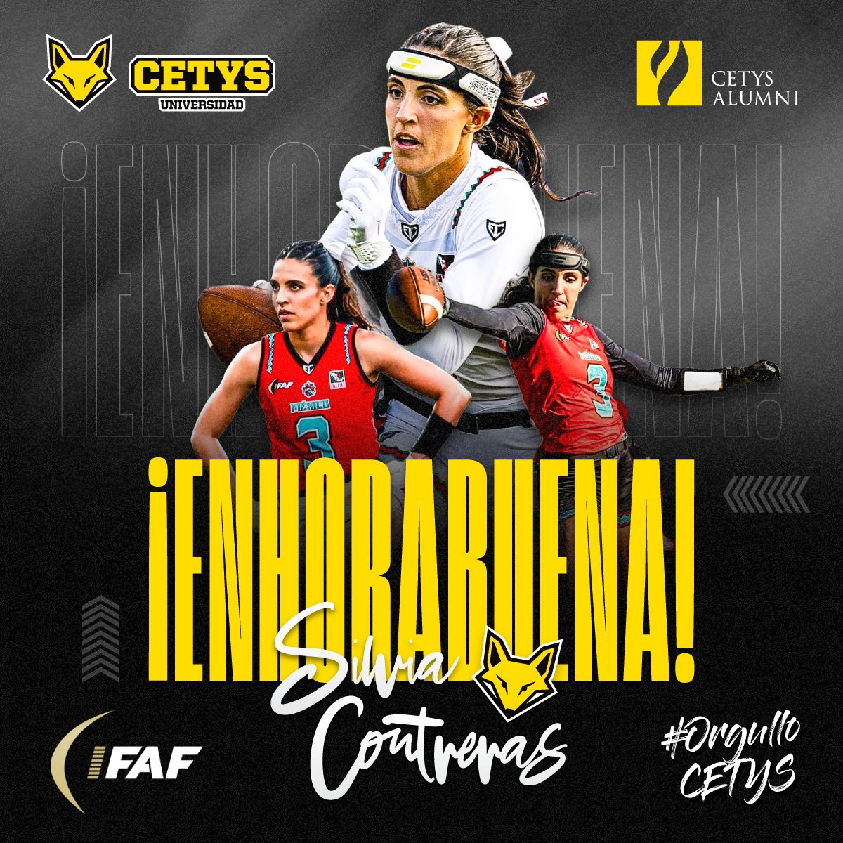 ZorrosCetys's tweet image. ¡ENHORABUENA!

Silvia Contreras (graduada de CETYS, miembro Alumni y HC en Campus Ensenada), obtuvo para México el Subcampeonato en el Mundial IFAF de Flag Football, celebrado en Lahti, Finlandia.

¡Que sigan los éxitos! | ORGULLO CETYS

#flagwc24
#tochito #tochobandera #lahti