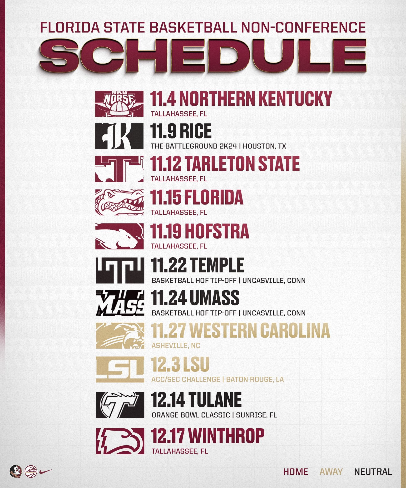 Fsu Basketball Schedule Printable