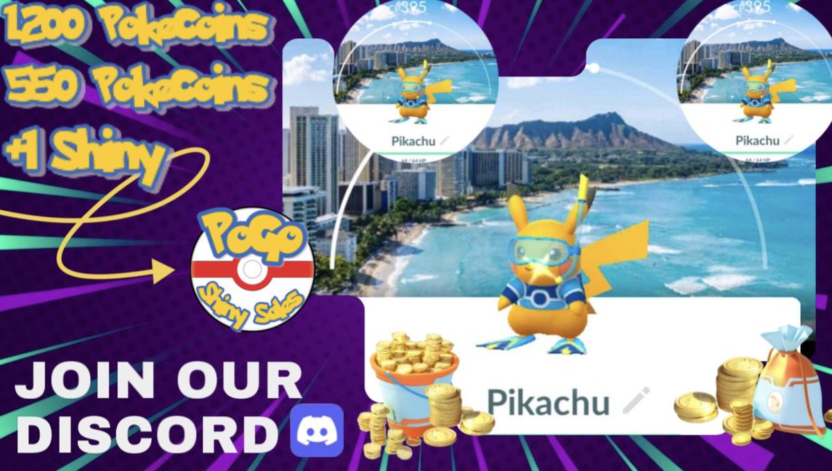 BOZAPokemonGo's tweet photo. 🎁 𝐆𝐢𝐯𝐞𝐚𝐰𝐚𝐲 🎁

🪙1200 PokeCoins🪙
🪙550 Pokecoins🪙
🛡️1 PTC Acc Lvl 40 Without Team⚔️
✨1 Pikachu WCS Hawaii Background Shiny 🏞️✨ 
✨ 2 Pikachu WCS Hawaii NO BG Shiny ✨ 
🏞️ 3 Pikachu No Shiny WCS Hawaii BG 🏞️

⬇️ Join ⬇️

https://t.co/NZMb2eI5Ci https://t.co/1r11LfTnG8