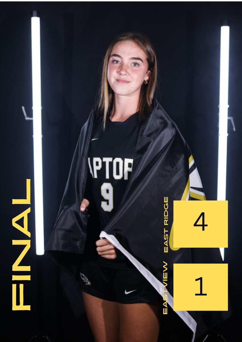 4-1 win for the lady raptors! Goal by <a href="/AliviaPenman1/">Alivia Penman</a> and Hat Trick by <a href="/elle_wildman/">ElleWildman</a> 🎩
<a href="/mnsoccerhub/">MN Soccer Hub</a> <a href="/mngirlssoccer/">MN Girls Soccer</a>