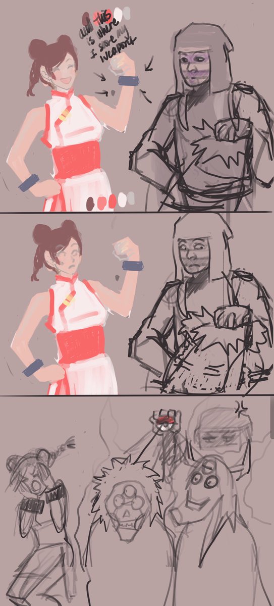 En mi afán de hacer feliz a ⁦<a href="/sybloominai/">Sybzilla</a>⁩ hoy, subo este WIP kankuten que jamás terminé 💜✨