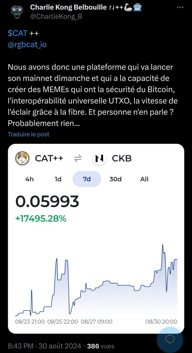 NervosNetworkFr's tweet photo. $Cat++ sur https://t.co/beOoCk05YJ https://t.co/n04GYgSGAf
