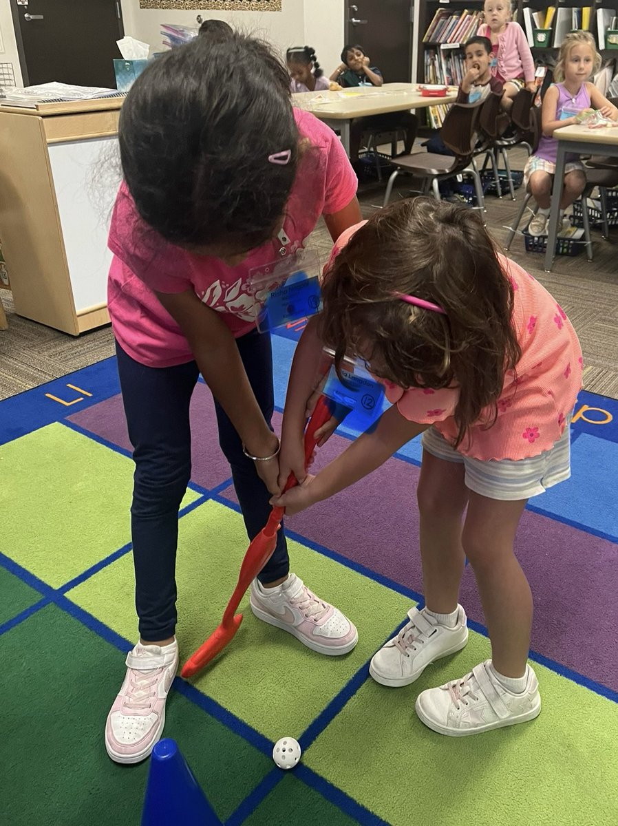 Look out <a href="/LPGA/">LPGA</a> and @prospergolfteam! We have a future golfer in our midst!! This little lady was only too happy to “coach” her friends today! 🏌️‍♀️⛳️ 🦛🤩<a href="/Boyer_Elem_PISD/">Boyer Elementary</a> #togetherwesoar