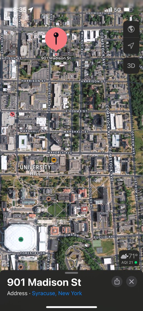 Here is the relation of 901 Madison to campus: