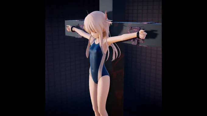 競泳水着型魔法少女コス1 通常2 弱体状態3 エナジー枯渇状態(変身解除4 敵に弄られてしまったコス 