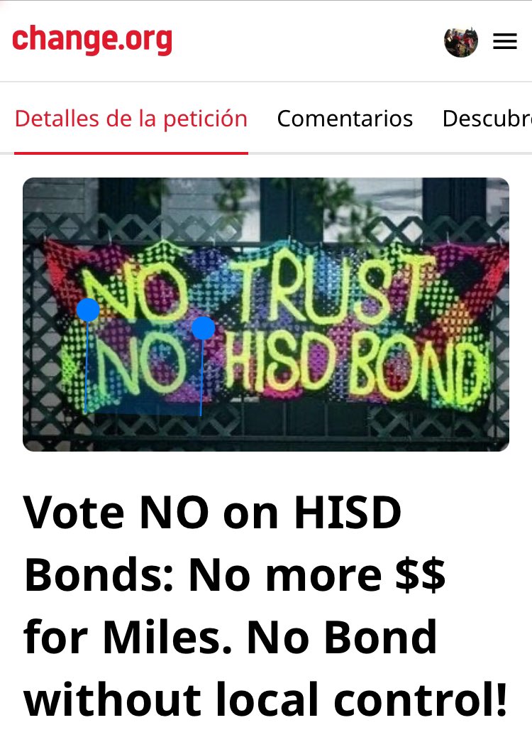 77% of  likely voters in last week’s poll do not trust miles to manage HISD funds.

Sign this petition at change.org/notrustnobond