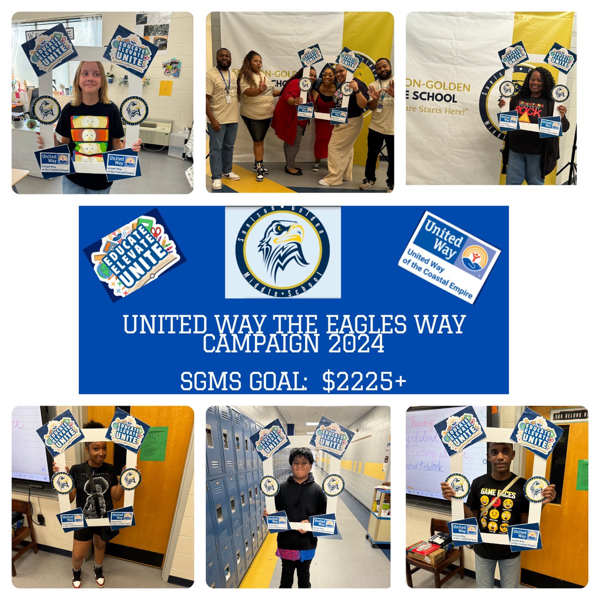 💙🦅United Way the Eagles Way: Campaign 2024🦅💛
<a href="/UWCE/">United Way of the Coastal Empire</a> <a href="/SGTheBestNest/">SnelsonGoldenMS</a> <a href="/LibertyCoSchool/">Liberty Co. Schools</a> <a href="/akjohnsonEdS/">Dr. Anthony K. Johnson</a>
