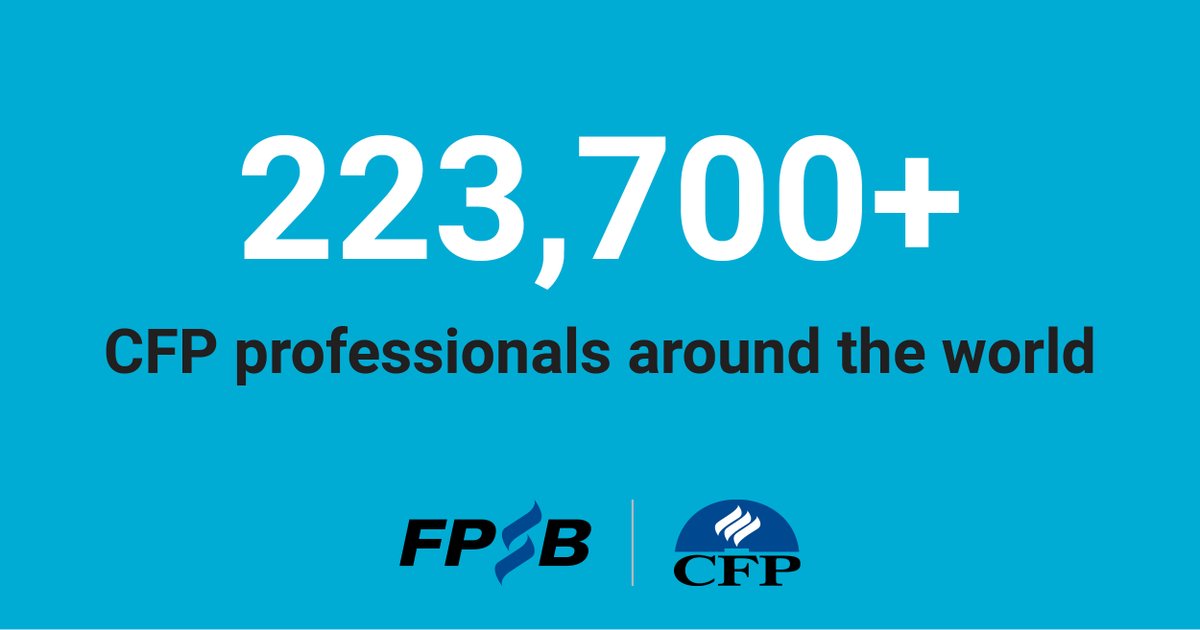 There are over 223,700 CFP professionals around the world to help you build a holistic financial plan to achieve your life goals. 

Learn more about the value of financial planning and how a CFP professional can help you: bit.ly/2023globalcons…   

#CFP #financialplanning