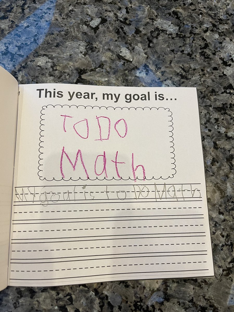 alysagvillelli's tweet photo. My son’s goal for 1st grade has never been a goal of mine ever in my life 😆 #math #Back2School https://t.co/o3slmf6Oku