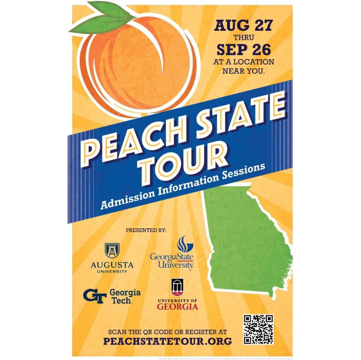 GHS will be hosting the Peach State Tour September 17th from 6:00 p.m. - 8:00 p.m. All 11th and 12th grade scholars  interested peachstatetour.org. For more information, please call or email Dr. Dedrey Elam at 770-229-3752 ext. 27121 or at dedrey.elam@gscs.org.