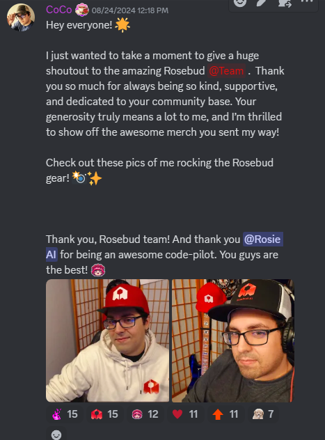 TRCoCoGaming's tweet photo. Shared this in the discord, but wanted to share this here too. Thank you again @Rosebud_AI <3 https://t.co/e4BSKqjA4d