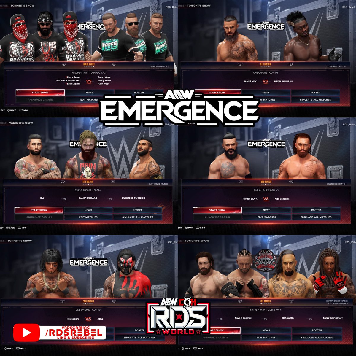 We live with Episode 22 of AIW Emergence! Come hang out with the RDSWORLD! 
#WWE2K24 #RDSWORLD #RDSGAMING 

youtube.com/live/G4PGl0JMa…