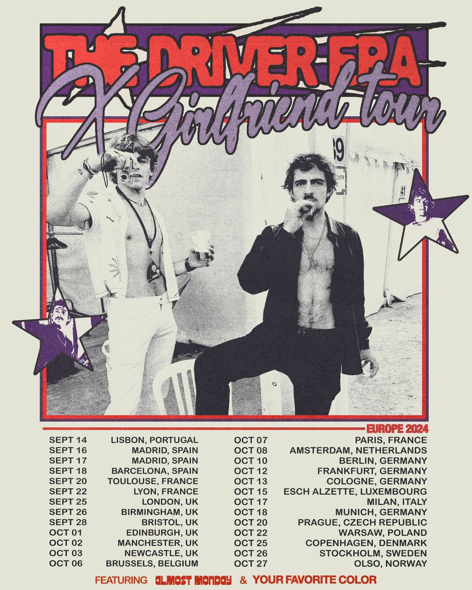 YOUR FAVORITE COLOR (@yfctheband) on Twitter photo We are going on a UK + Europe tour with <a href="/thedriverera/">The Driver Era</a> and <a href="/almostmonday/">Almost Monday</a>
See you across the pond ❤️💛💚💙 We are going on a UK + Europe tour with <a href="/thedriverera/">The Driver Era</a> and <a href="/almostmonday/">Almost Monday</a>
See you across the pond ❤️💛💚💙