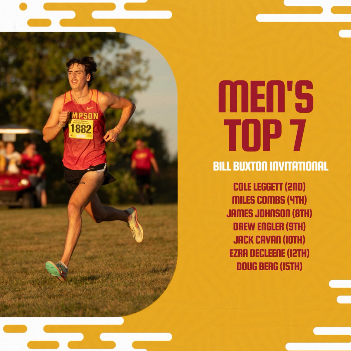 SimpsonXCTF's tweet photo. Congratulations to Teghan Booth on winning the Bill Buxton Invitational!

All of our runners placed in the top-15 with the men taking first as a team, and the women second.

🔗 https://t.co/IMyHyq6sAN

#rollriversxc #d3xc https://t.co/rdJRoX3Ekb