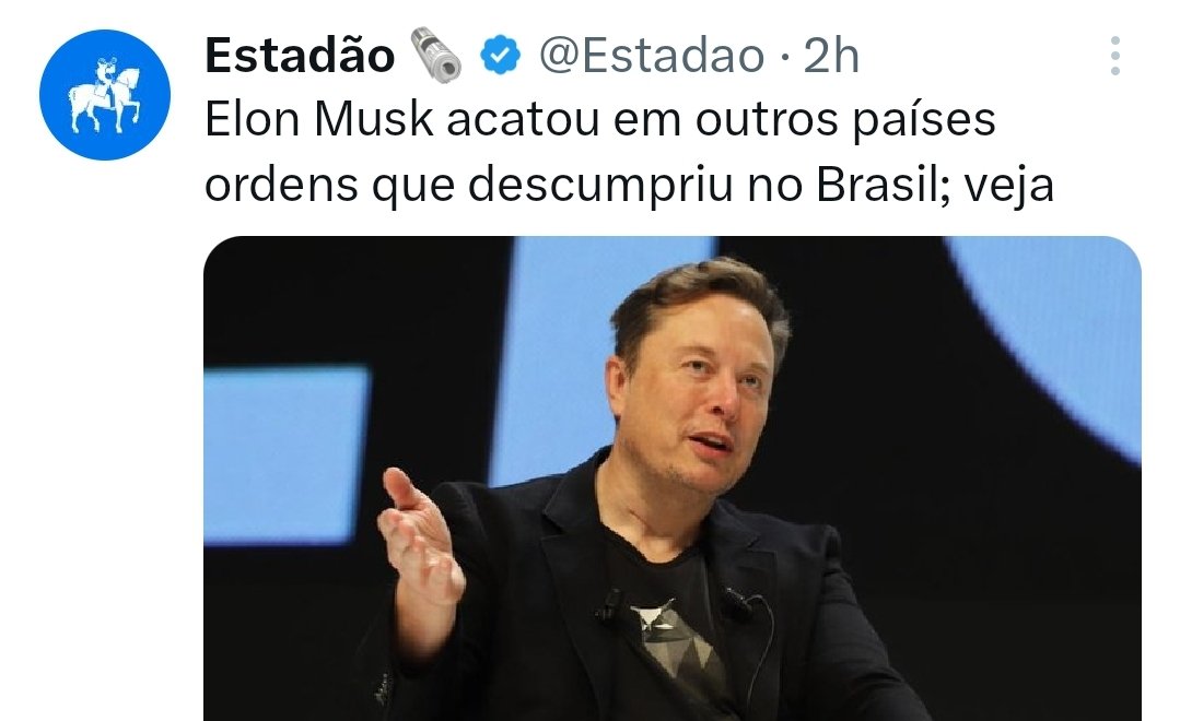 Até o bolsonarista do Estadão reconhece que o Musk está errado.
