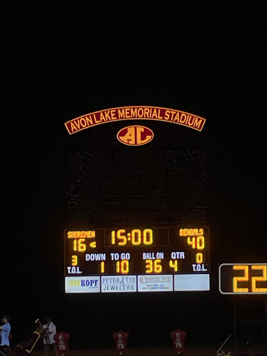 Final from Avon Lake 40-16. Win the week and now 2-0.